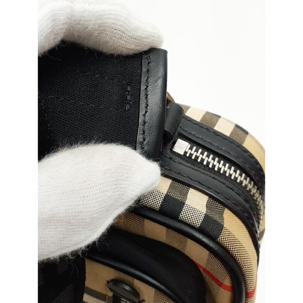Burberry Check Leather Crossbody Bag Shoulder - Picture 9 of 9